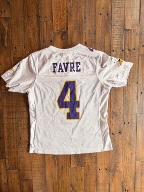 Reebok NFL Minnesota Vikings Brett Favre #4 Women’s Jersey Small White Football